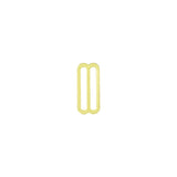 1 1/2" Shiny Brass, Flat Stamped Double Loop, Tri Bar Slide, Steel