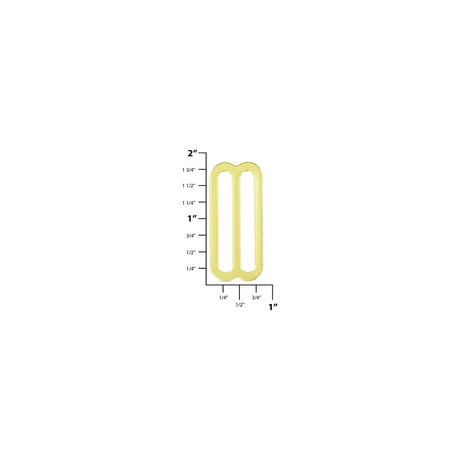 1 1/2" Shiny Brass, Flat Stamped Double Loop, Tri Bar Slide, Steel