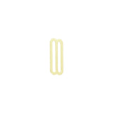 1 1/2" Shiny Brass, Flat Stamped Double Loop, Tri Bar Slide, Steel