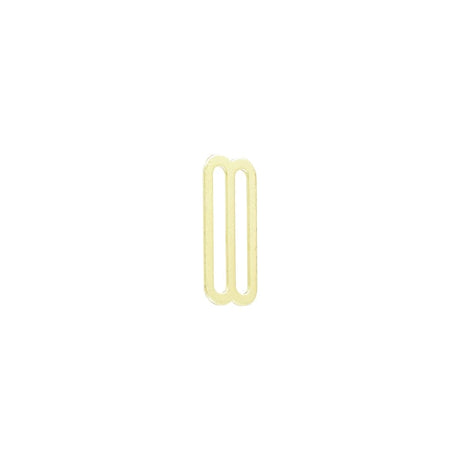 1 1/2" Shiny Brass, Flat Stamped Double Loop, Tri Bar Slide, Steel