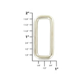 1 1/2" Shiny Nickel, Welded Rectangular Ring, Steel