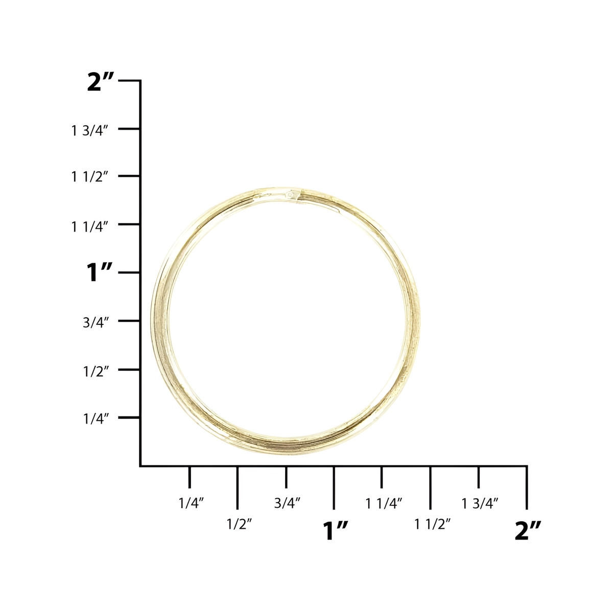1 1/4" Brass, Split Key Ring, Steel