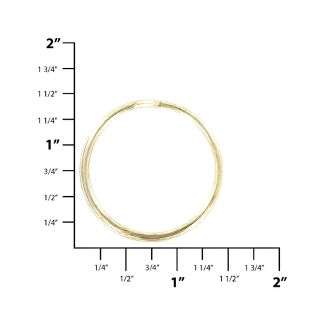 1 1/4" Brass, Split Key Ring, Steel