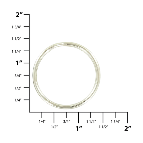 1 1/4" Nickel, Split Key Ring, Steel