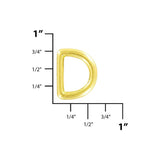 1/2" Shiny Brass, Cast D Ring, Solid Brass