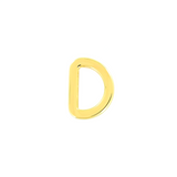 1/2" Shiny Gold, Cast Flat D Ring, Zinc Alloy-PK5