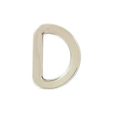 1/2" Shiny Nickel, Cast D Ring, Zinc Alloy-PK5