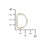 1/2" Shiny Nickel, Split D Ring Light, Steel