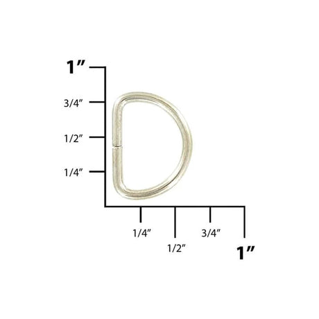 1/2" Shiny Nickel, Split D Ring Light, Steel