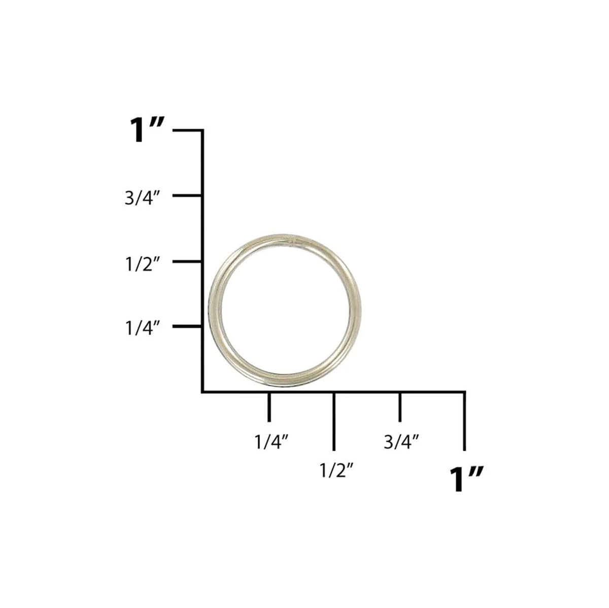 1/2" Nickel, Split Key Ring, Steel