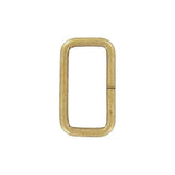 1" Antique Brass, Split Rectangular Ring, Steel
