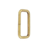 1" Antique Brass, Split Rectangular Ring, Steel