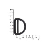 1" Black, Cast Double Loop D-Ring, Zinc Alloy