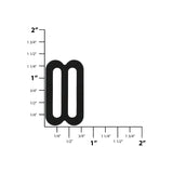 1" Shiny Black, Flat Stamped Double Loop, Tri Bar Slide, Steel