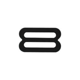 1" Shiny Black, Flat Stamped Double Loop, Tri Bar Slide, Steel