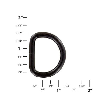 1" Matte Black, Split D Ring, Steel