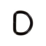 1" Matte Black, Split D Ring, Steel