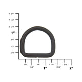 1" Matte Black, Rounded Welded D-Ring, Steel