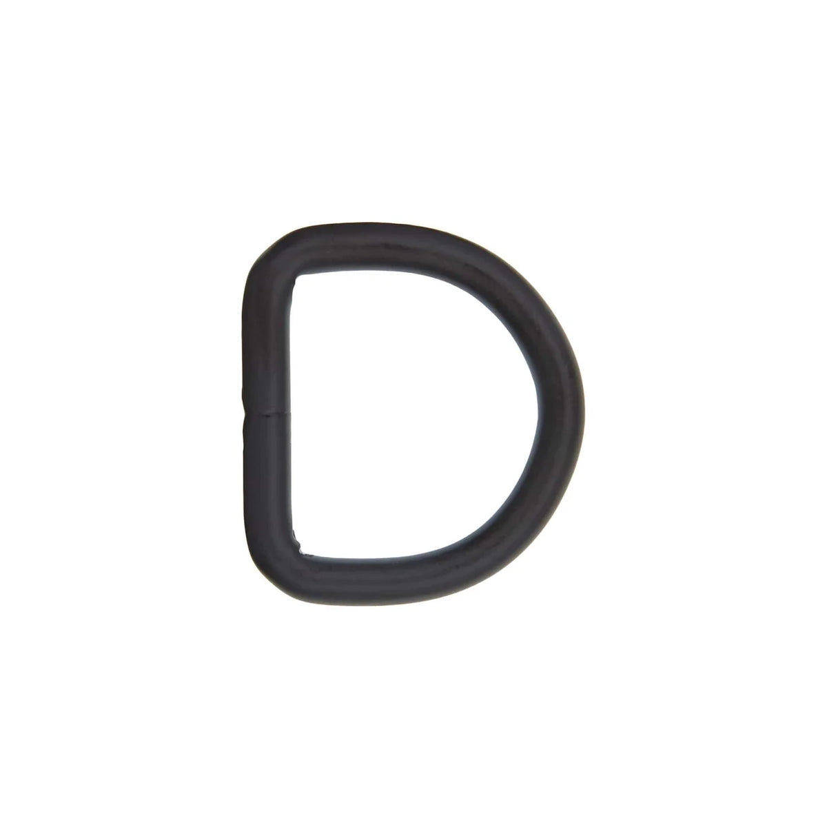 1" Matte Black, Rounded Welded D-Ring, Steel