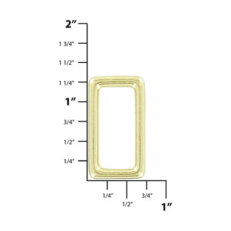 1" Brass, Cast Rectangular Ring, Solid Brass