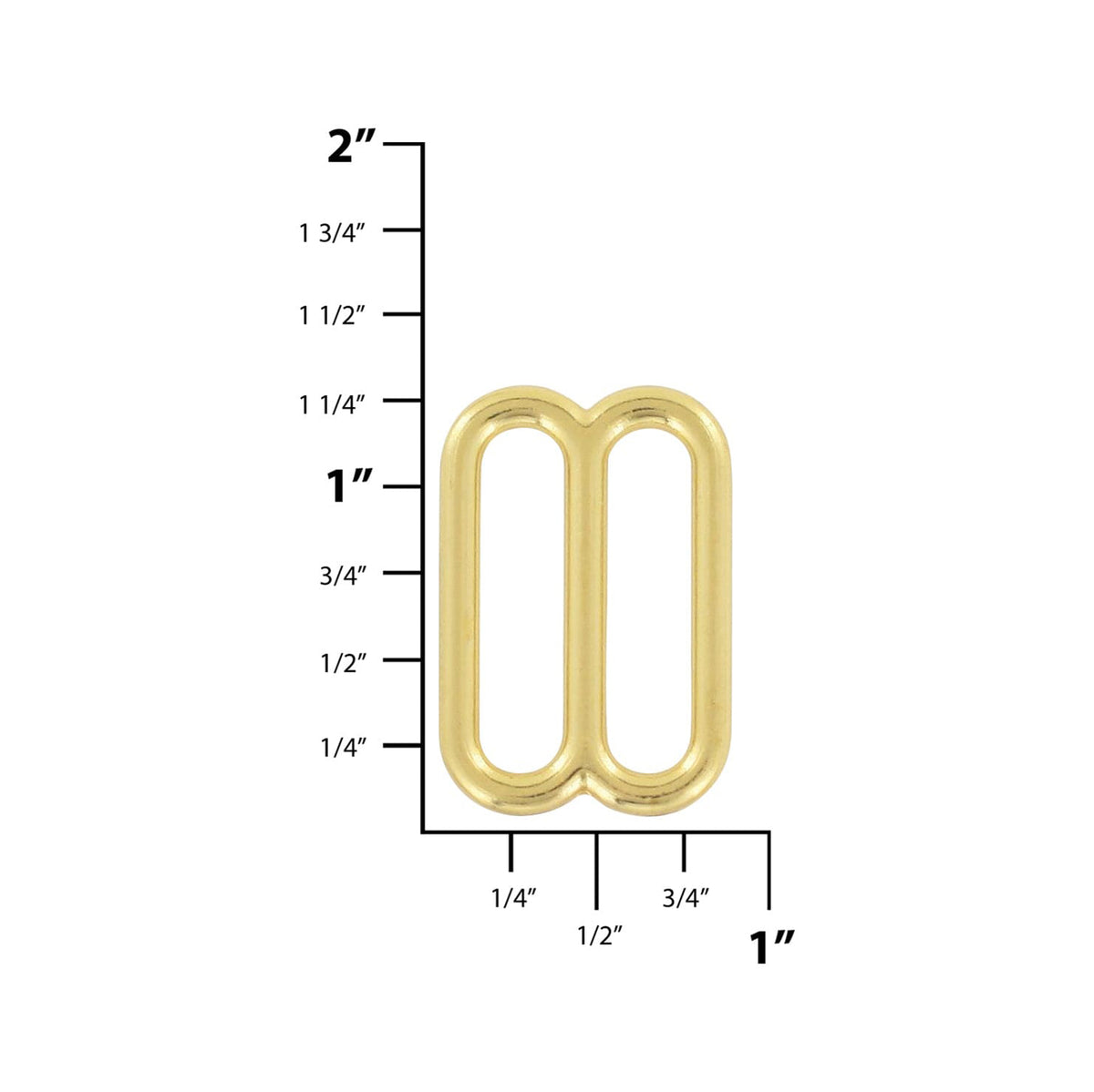 1" Brass, Cast Rounded Tri Bar Slide, Zinc Alloy