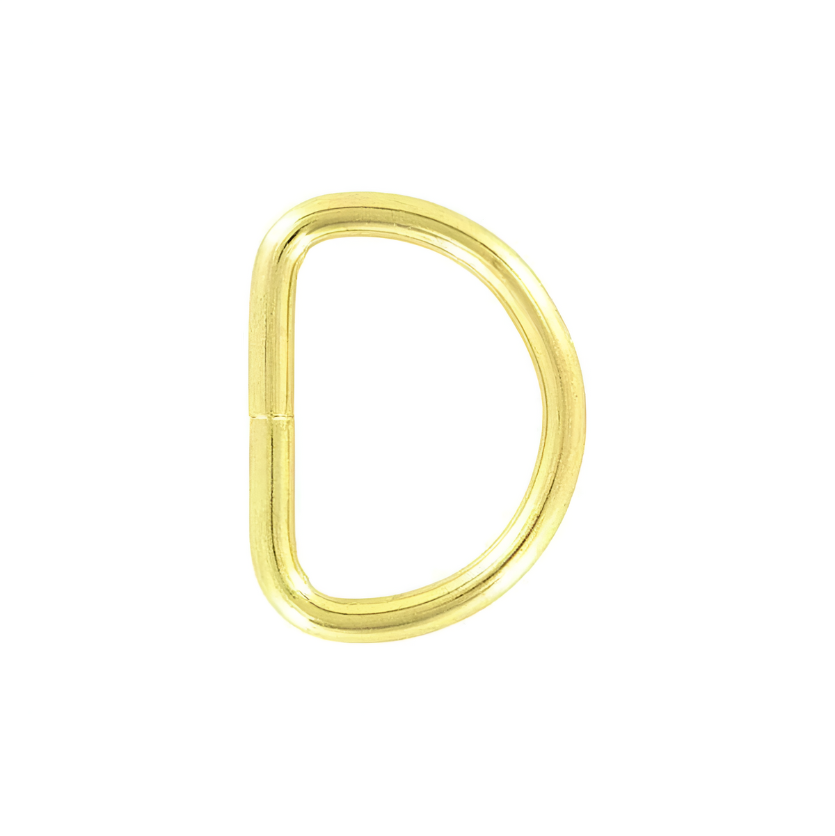 1" Shiny Gold, Split D-Ring Heavy, Steel
