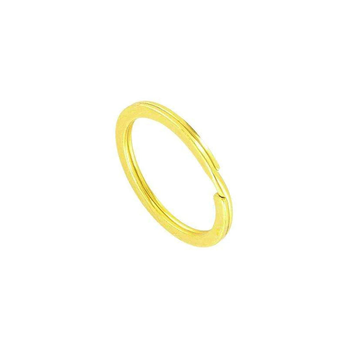 1" Gold, Split Flat Key Ring, Steel
