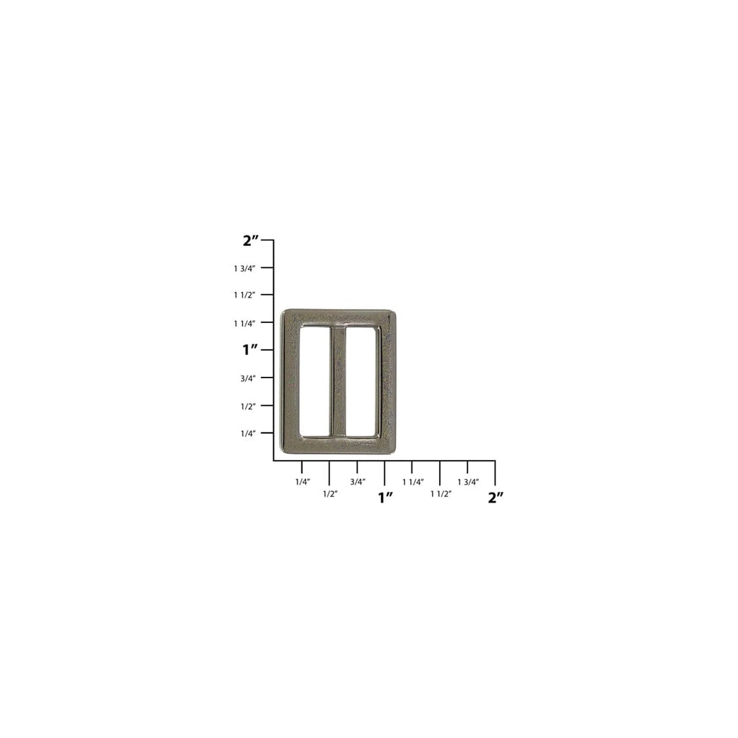 1" Gunmetal, Cast Strap Tri Glide Slider, Zinc Alloy