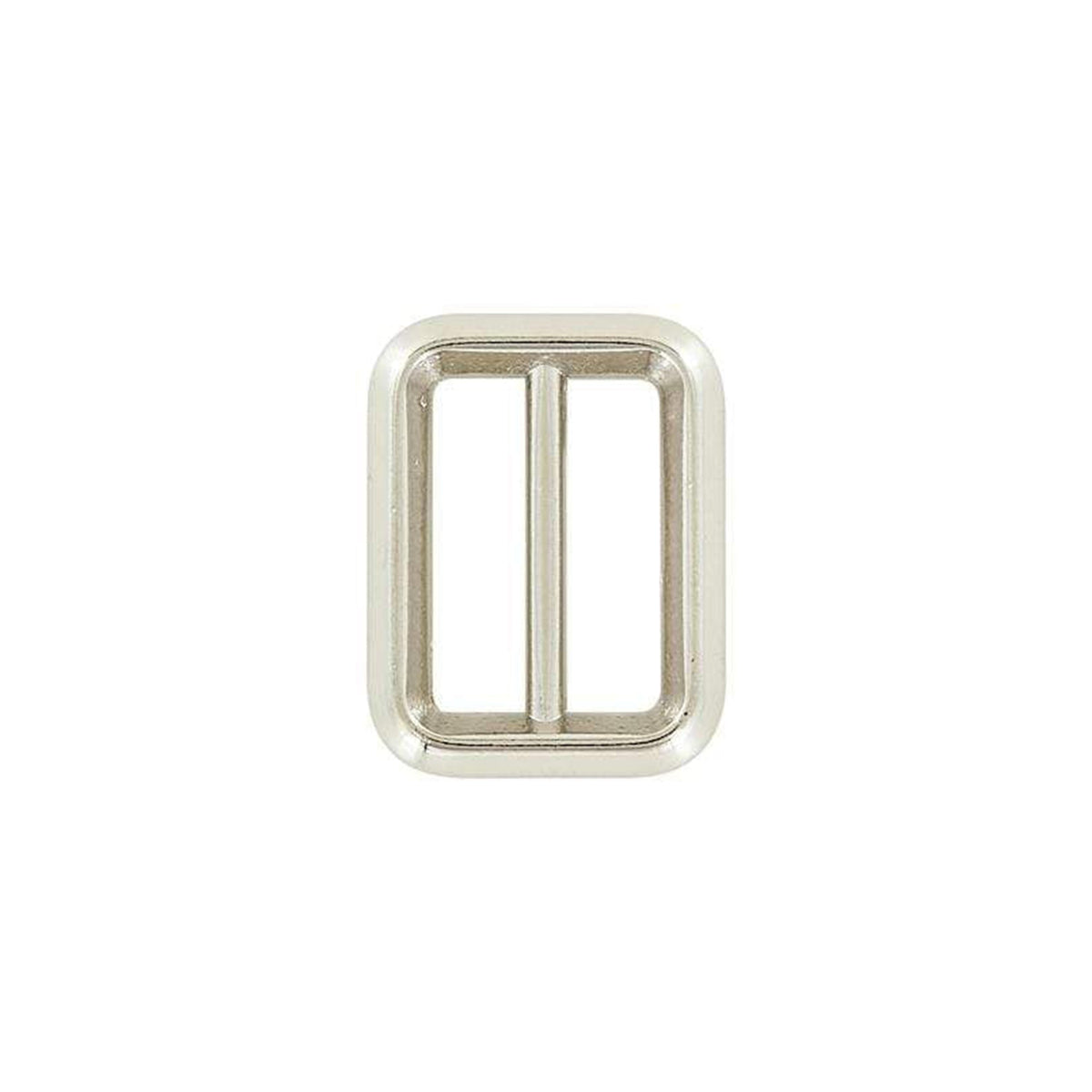 1" Shiny Nickel, Cast Beveled Cast Double Loop Slide, Zinc Alloy