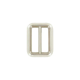 1" Shiny Nickel, Cast Beveled Cast Double Loop Slide, Zinc Alloy