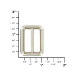 1" Shiny Nickel, Cast Beveled Cast Double Loop Slide, Zinc Alloy