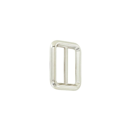 1" Shiny Nickel, Cast Beveled Cast Double Loop Slide, Zinc Alloy