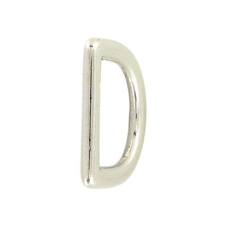 1" Shiny Nickel, Solid D Ring, Solid Brass