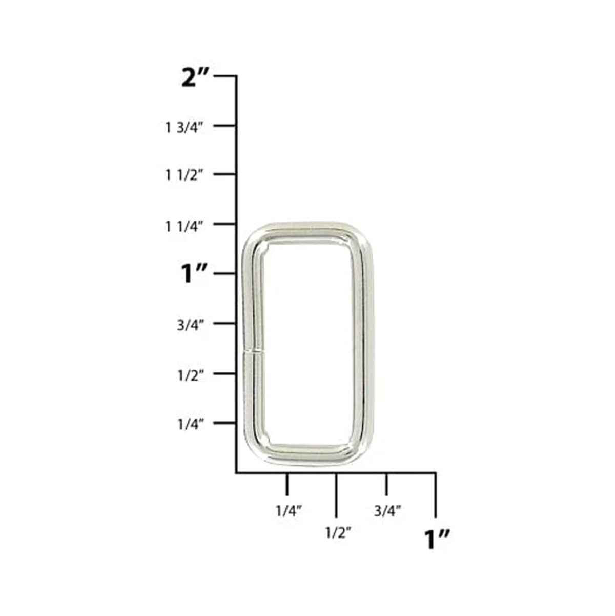 1" Nickel, Split Rectangular Ring, Steel