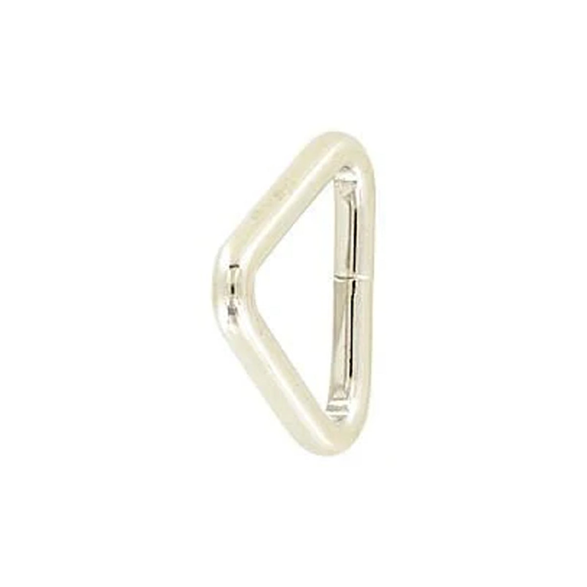 1" Shiny Nickel, Welded Triangle Ring, Steel