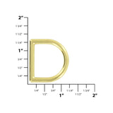 1" Shiny Brass, Cast D-Ring, Zinc Alloy