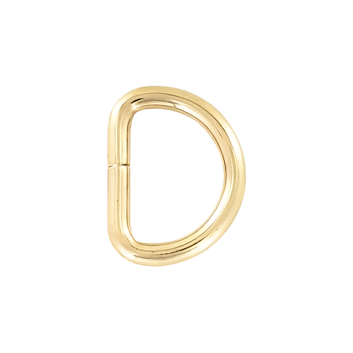 1" Shiny Gold, Split D Ring, Steel