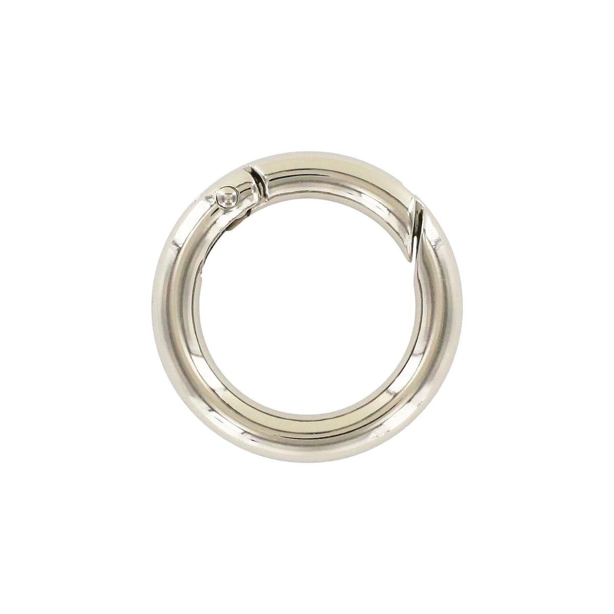 1" Shiny Nickel, Spring Gate Round Ring, Zinc Alloy
