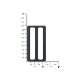2" Matte Black, Flat Stamped Rectangle Tri Bar Slide, Steel