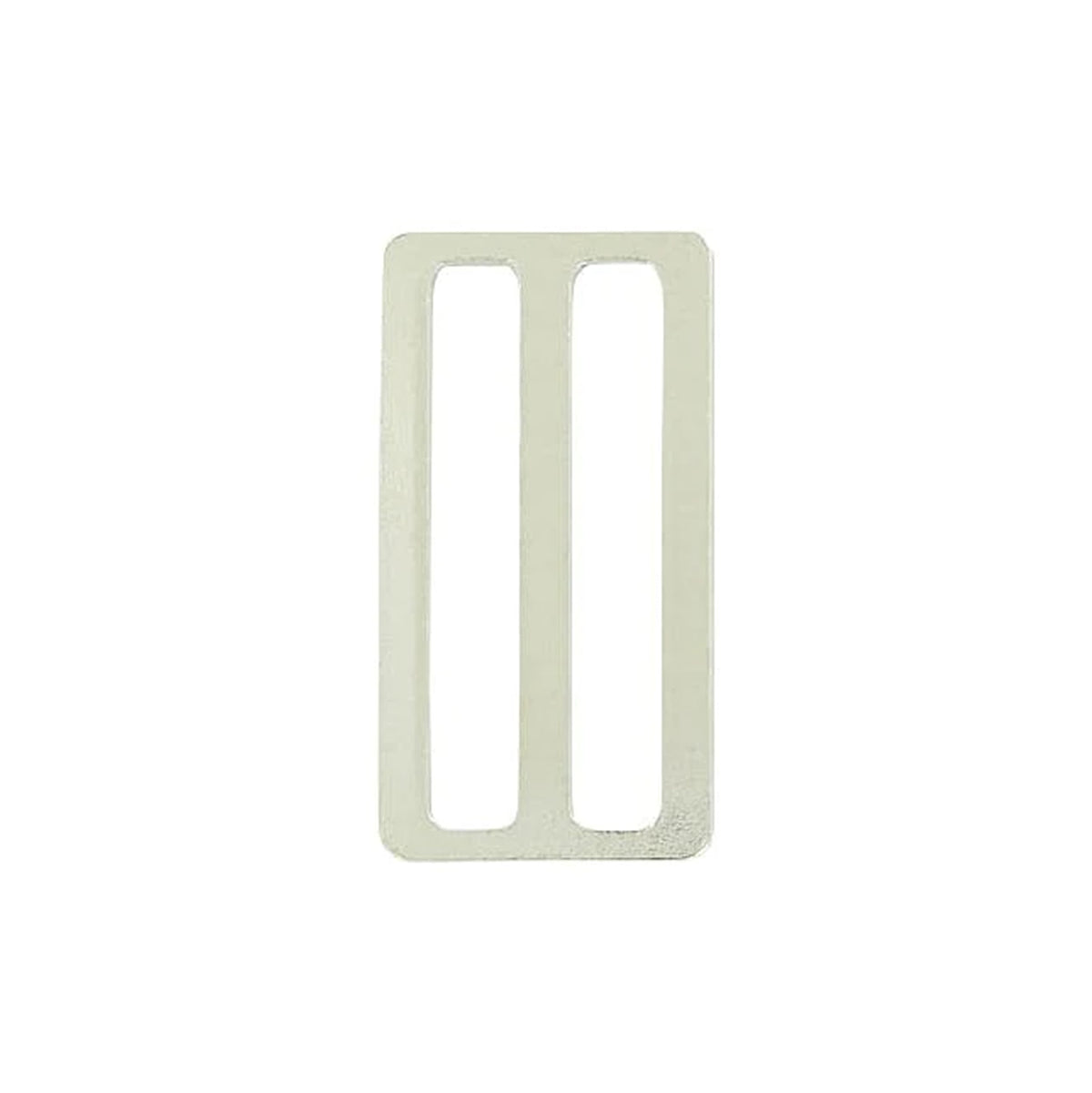 2" Nickel, Flat Stamped Rectangle Tri Bar Slide, Steel