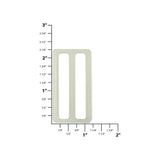 2" Nickel, Flat Stamped Rectangle Tri Bar Slide, Steel