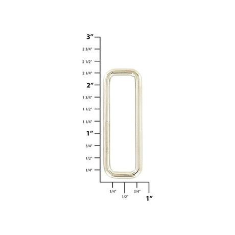2" Nickel, Heavy Rectangular Ring, Steel