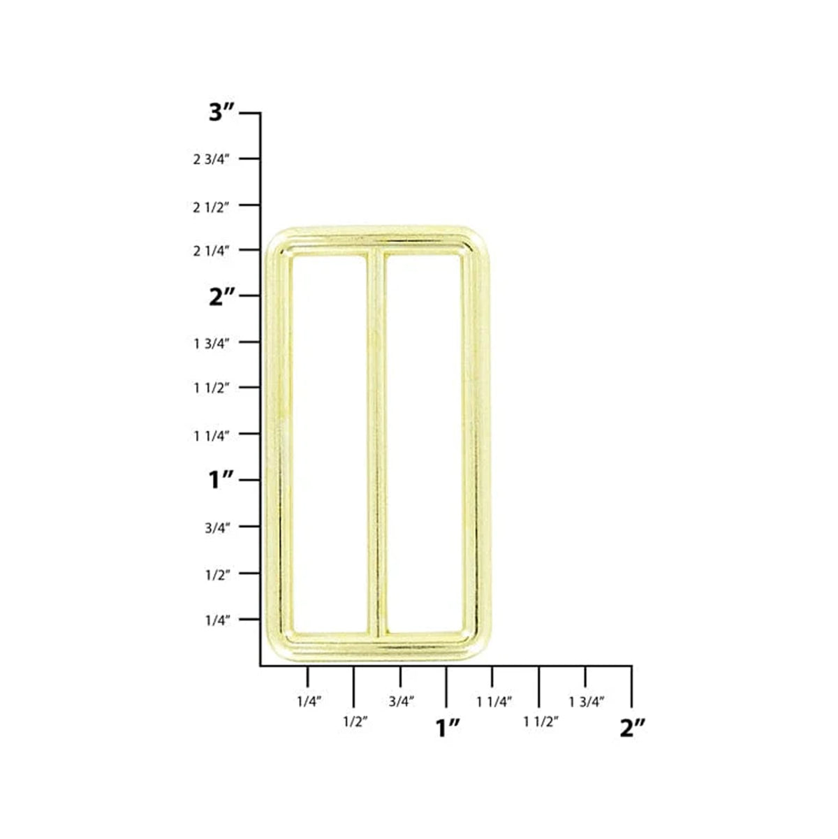 2" Shiny Gold, Cast Concave Slide Ring, Zinc Alloy