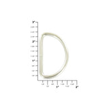 2" Shiny Nickel, 4.9mm Welded D Ring, Steel