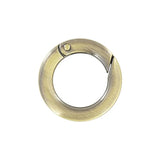 3/4" Antique Brass, Spring Gate Flat Round Ring, Zinc Alloy