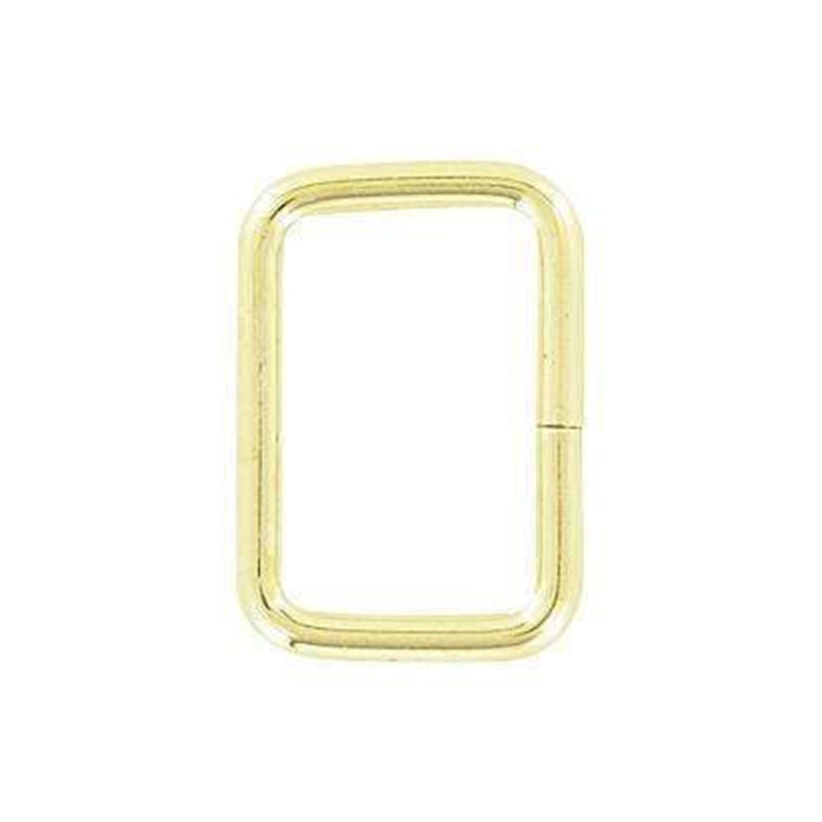 3/4" Shiny Brass Plate, Split Rectangular Ring, Steel