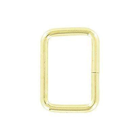 3/4" Shiny Brass Plate, Split Rectangular Ring, Steel