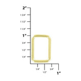 3/4" Shiny Brass Plate, Split Rectangular Ring, Steel