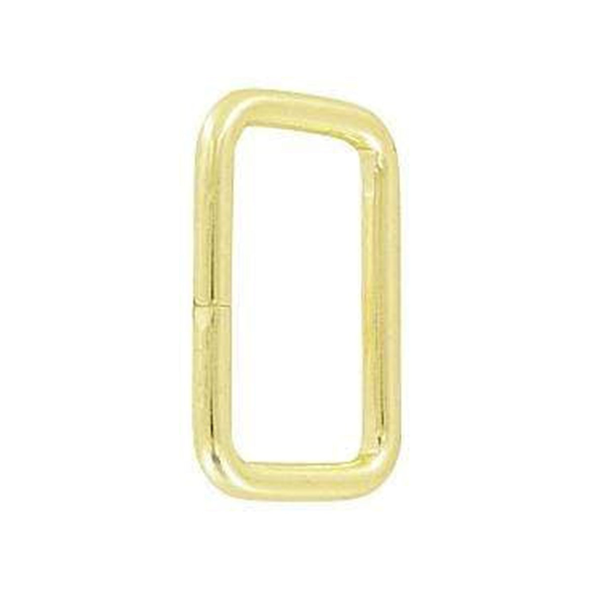 3/4" Shiny Brass Plate, Split Rectangular Ring, Steel