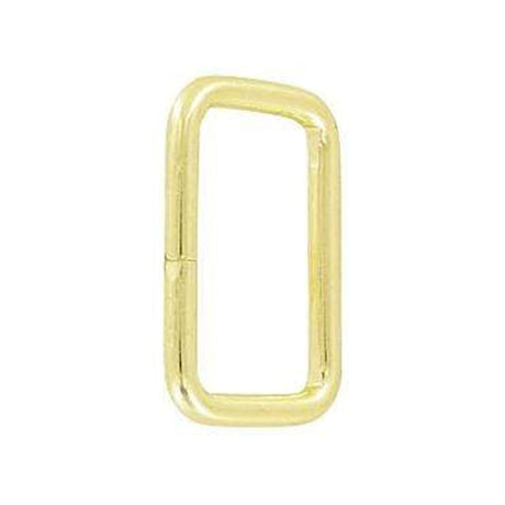 3/4" Shiny Brass Plate, Split Rectangular Ring, Steel